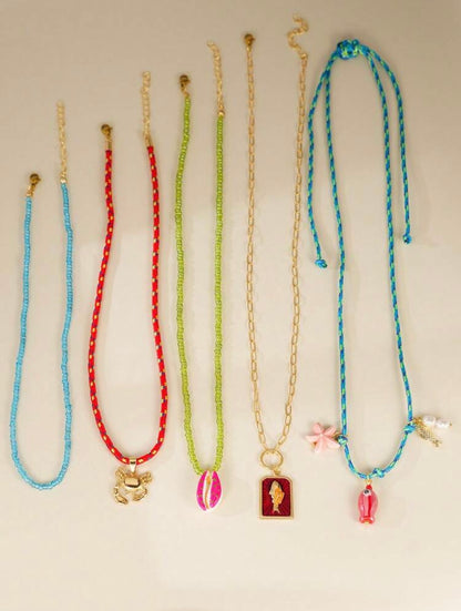5 PCS BOHEMIAN PENDANT BEADED MULTI LAYER SUMMER NECKLACE