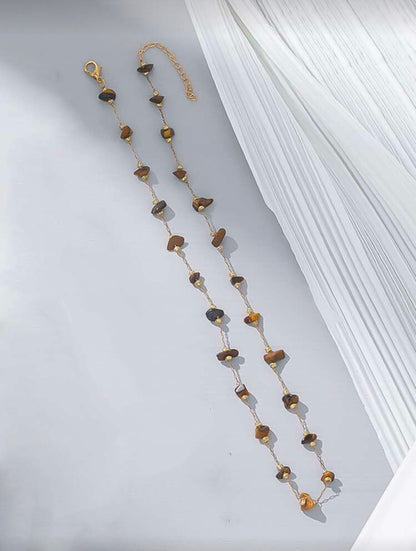 ASYMMETRICAL STONES BEADED NECKLACE