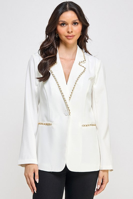 CHAIN DETAIL BLAZER