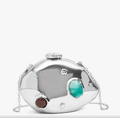 LUXURY HARD SHELL BOX SHAPED EVENING CLUTCH