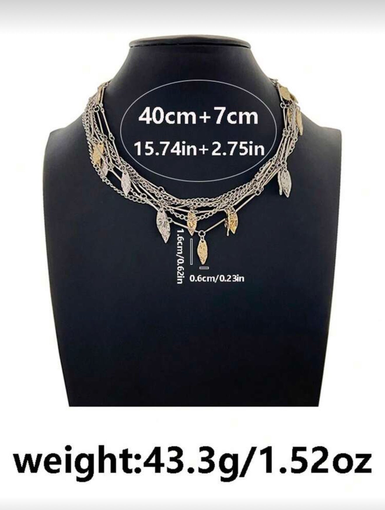 HIGH END MULTI LAYER CHAIN LEAF PENDANT NECKLACE