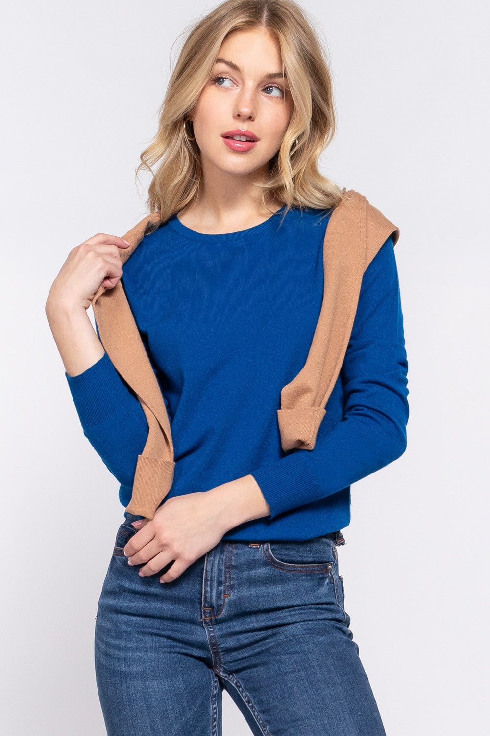 LONG SLEEVE CREW NECK BASIC SWEATER