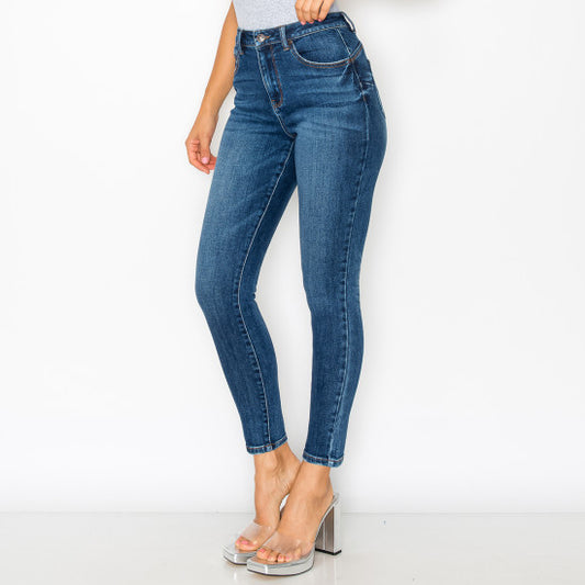 HIGH RISE ANKLE SKINNY JEANS