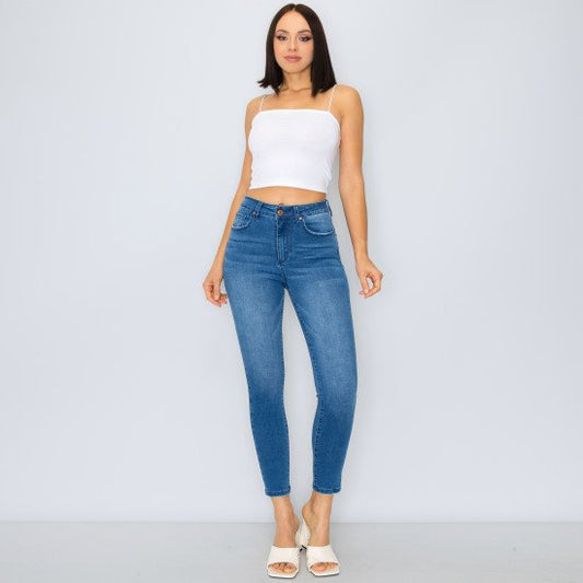 BASIC FIVE POCKET PUSH-UP SKINNY DENIM PANTS