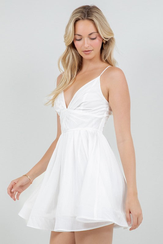 SOLID SLEEVELESS MINI DRESS