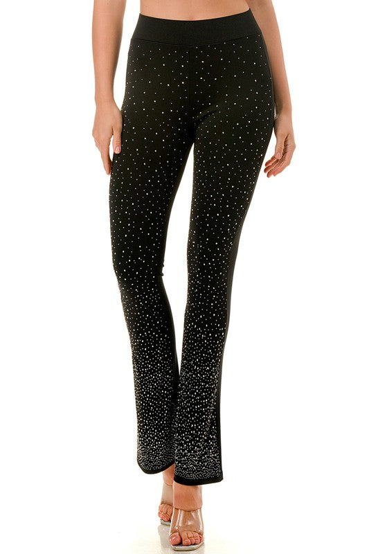 FLARED SEQUINED PANTS