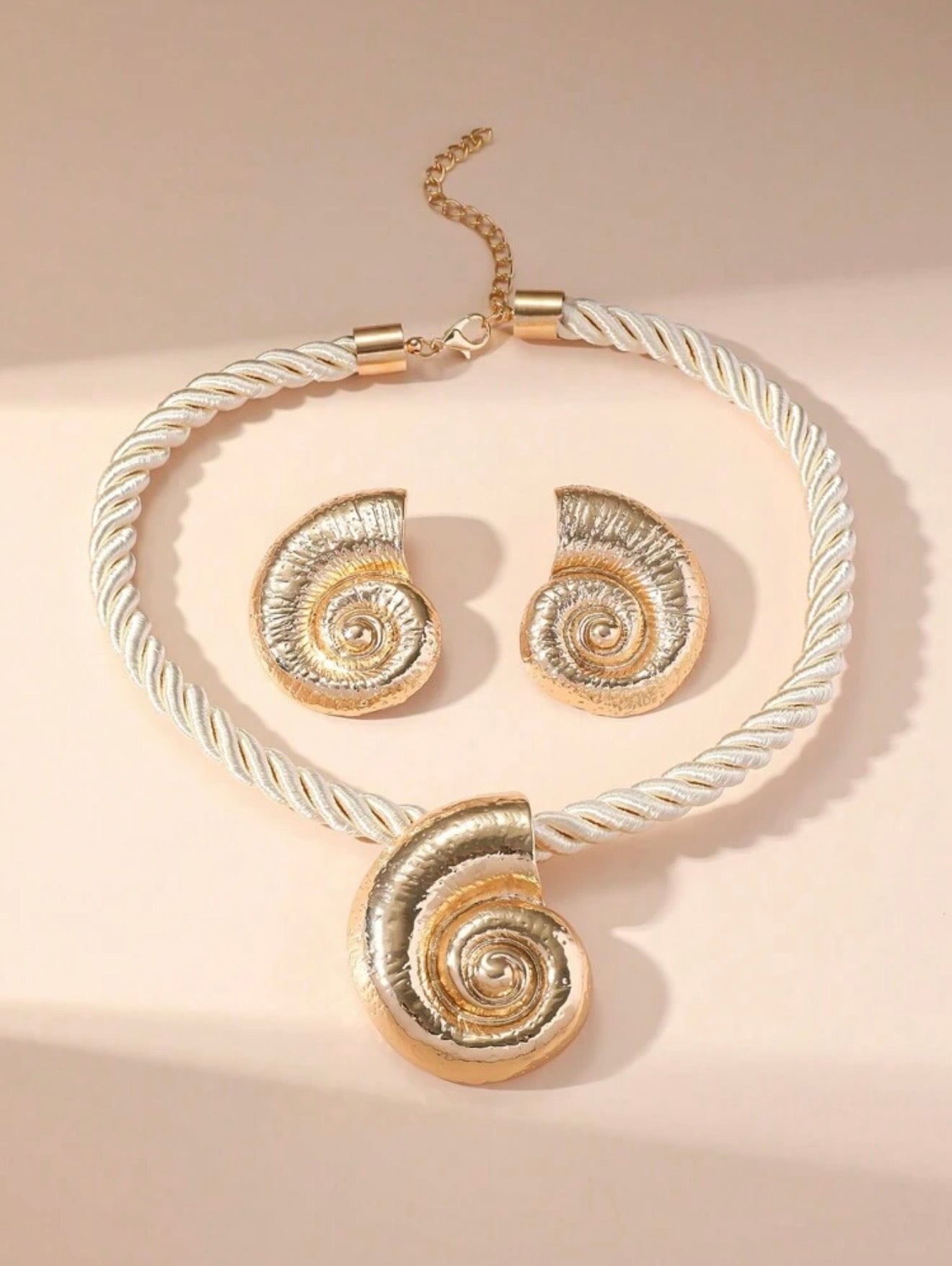 3 PCS STARFISH PENDANT NECKLACE & EARRINGS SET