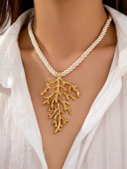 CORAL SHAPED PENDANT  NECKLACE & EARRINGS SET