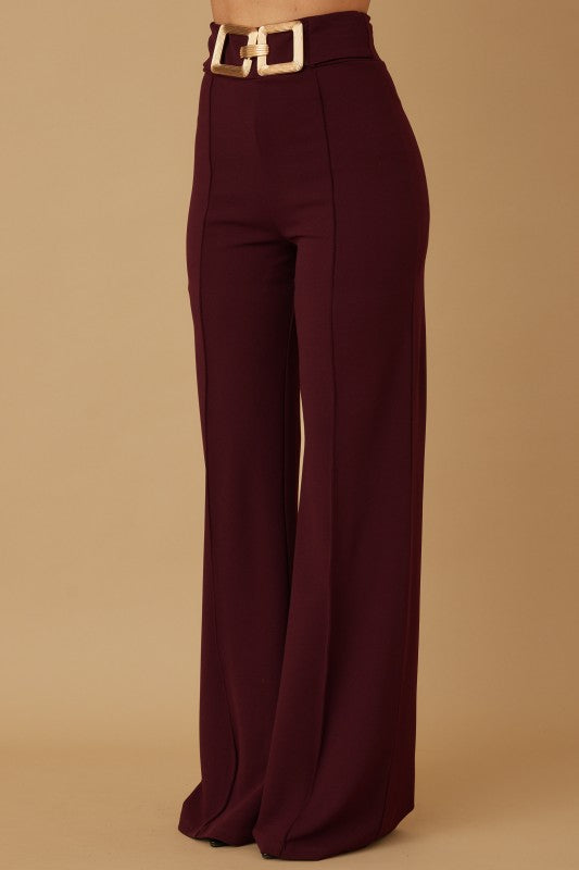 DRESSY OVERSIZED BUCKLE CHAIN PANTS