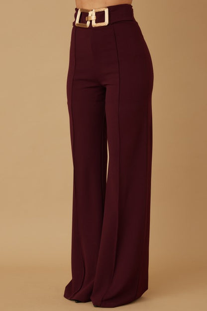 DRESSY OVERSIZED BUCKLE CHAIN PANTS