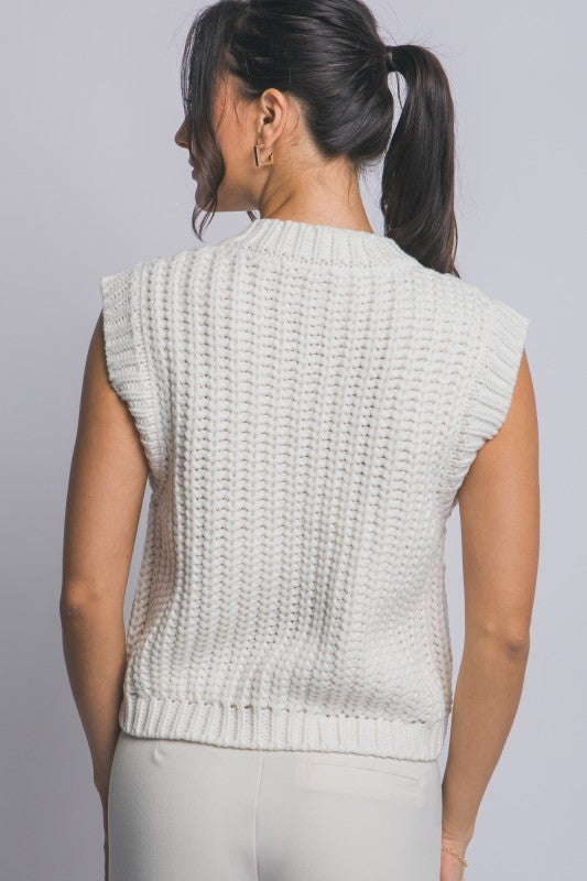 GOLD BUTTON DOWN KNIT VEST