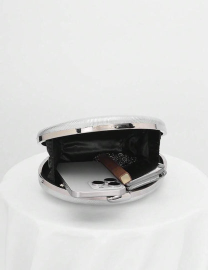 RIPPLE DESING BOX SHAPED EVENING CLUTCH BAG