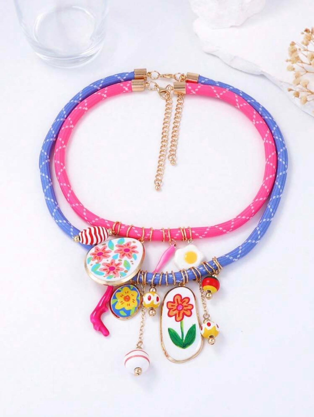 2 PCS CHARMS NECKLACE SET
