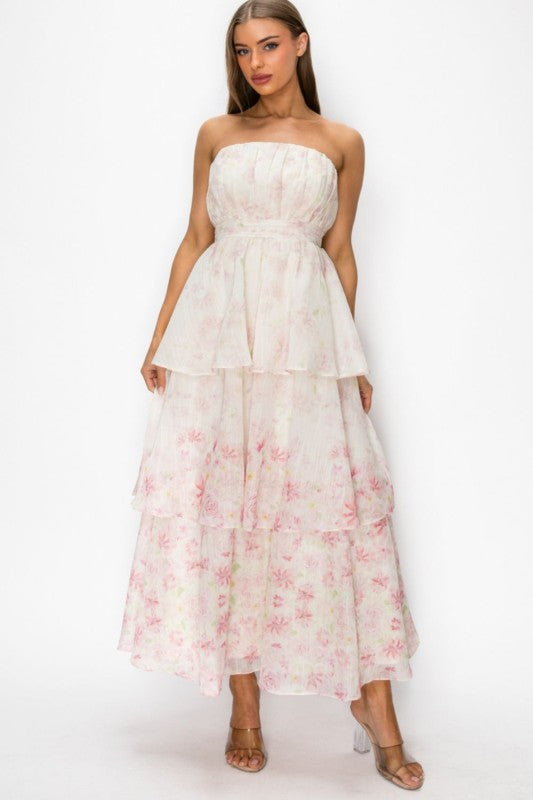 TUBE 3 TIERED MIDI DRESS