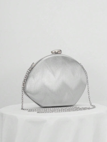 RIPPLE DESING BOX SHAPED EVENING CLUTCH BAG