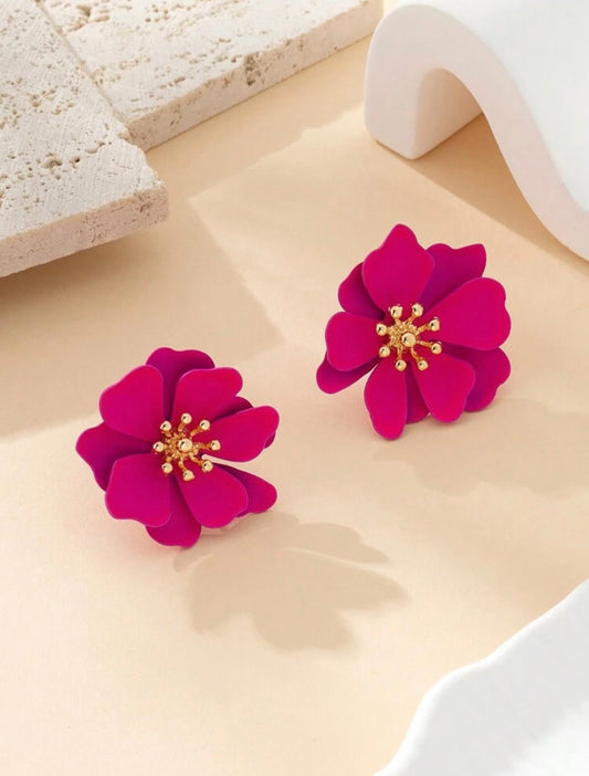 FLORAL SPRAY PAINTED EAREINGS