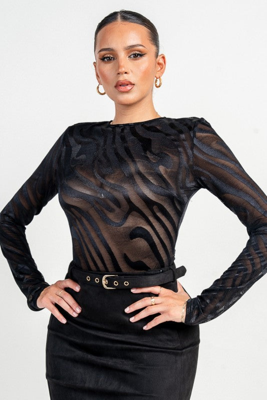 ROUND NECK LONG SLEEVE BODYSUIT