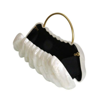 ACRYLIC SHELL SHAPED EVENING CLUTCH BAG