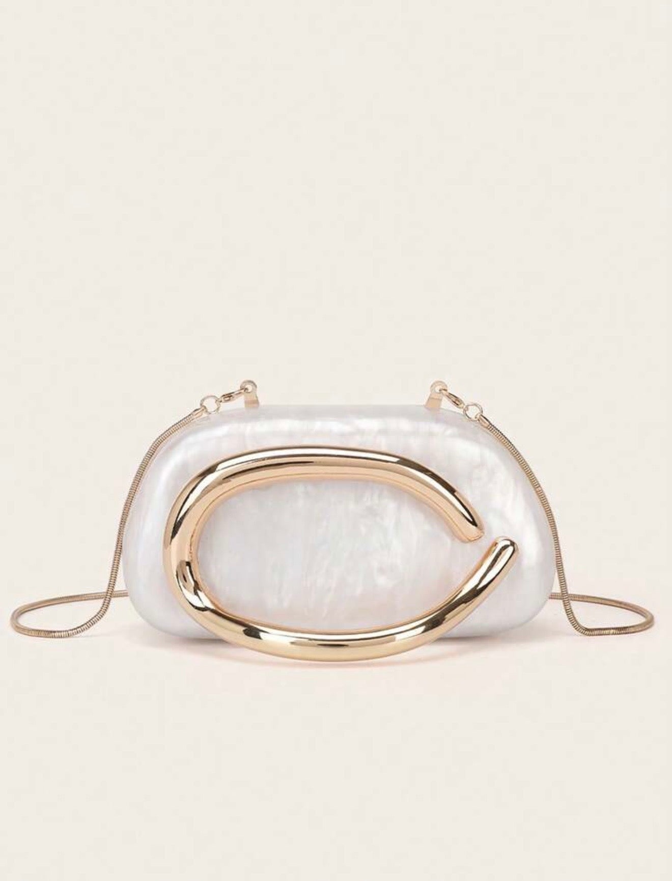 ACRYLIC SHELL BOX EVENING CLUTCH PURSE