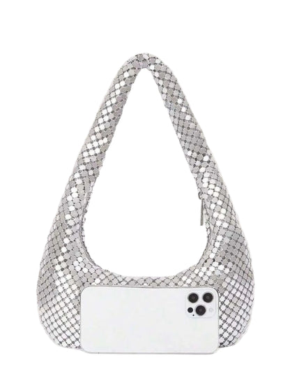 TOP HANDLE WOMEN METAL SHOULDER PARTY CLUTCH BAG