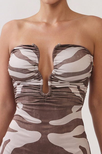 ABSTRACT TUBE MIDI DRESS