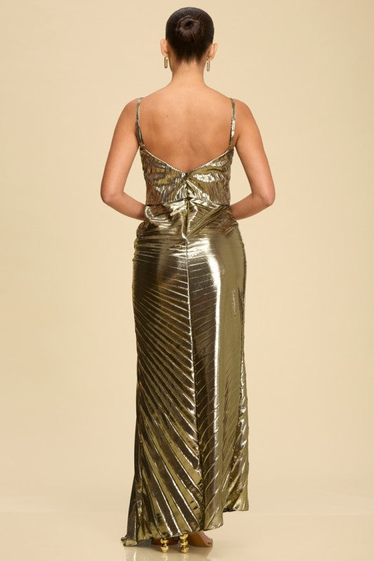 METALLIC RUCHED DOWN