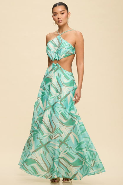 ABSTRACT RING MAXI SUMMER DRESS