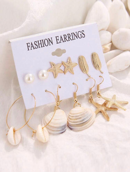 6 PAIRS SUMMER EARRINGS