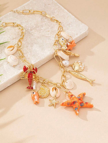 SUMMER MULTI CHARM PENDANT NECKLACE