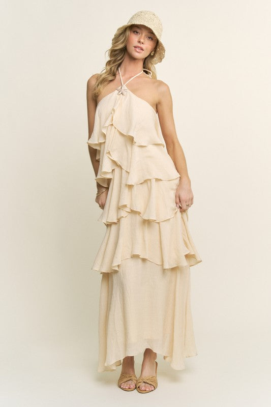 TIERED RUFFLE MAXI DRESS