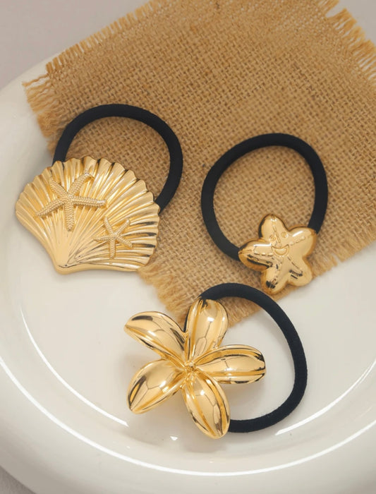 3 PCS GLOSSY METAL HAIR SCRUNCHIES