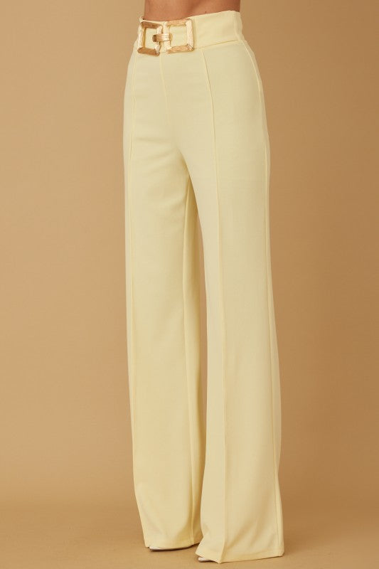 DRESSY OVERSIZED BUCKLE CHAIN PANTS