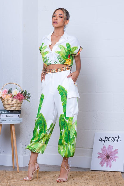 TROPICAL PAL TOP AMD CARGO PANTS SET