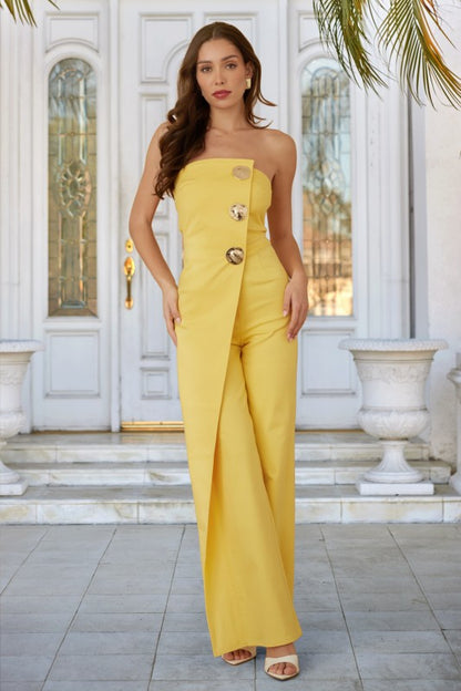 OPEN FLAP LAYER STRAPLESS JUMPSUIT