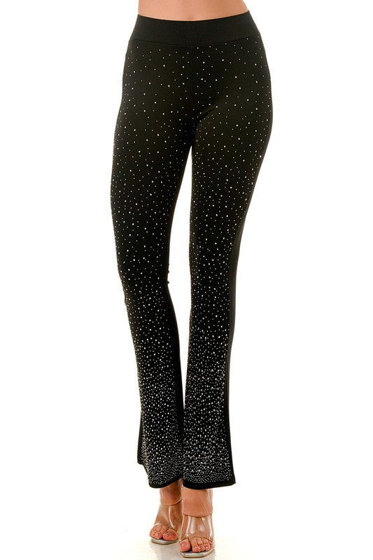 FLARED SEQUINED PANTS