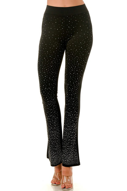 FLARED SEQUINED PANTS