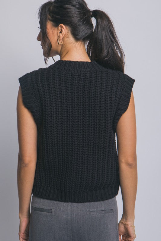 GOLD BUTTON DOWN KNIT VEST