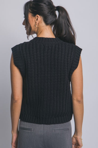 GOLD BUTTON DOWN KNIT VEST