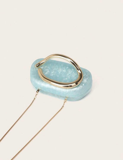 ACRYLIC SHELL BOX EVENING CLUTCH PURSE