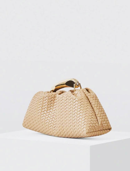 PU LEATHER TOP HANDED CLUTCH BAG