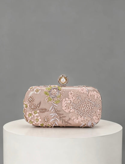 FLORAL SEQUIN BEADED EVEING CLUTCH