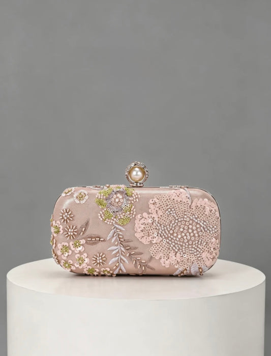 FLORAL SEQUIN BEADED EVEING CLUTCH