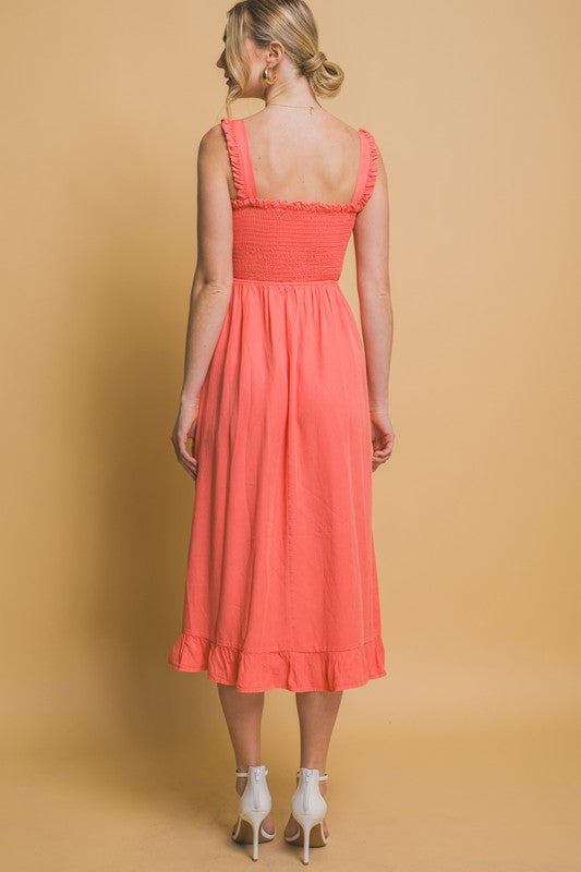 SMOCKED MAXI DRESS