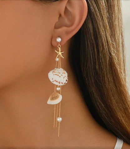 SEASHELL TASSEL EARRINGS