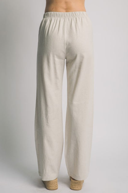 LINEN TIE FRONT VEST PANTS SET