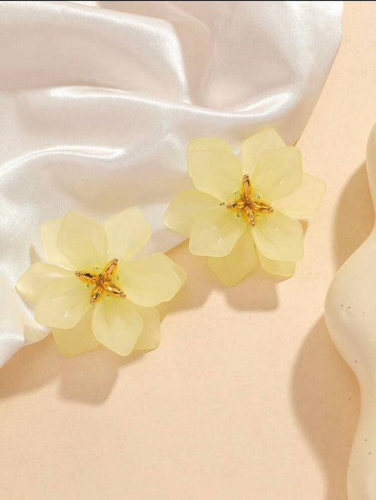 VINTAGE DOUBLE LAYER FLOWER EARRINGS