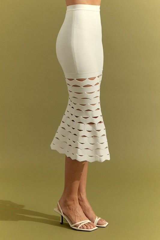 Bandage Sleeveless Crop Top And  Midi Skirt With Cutout