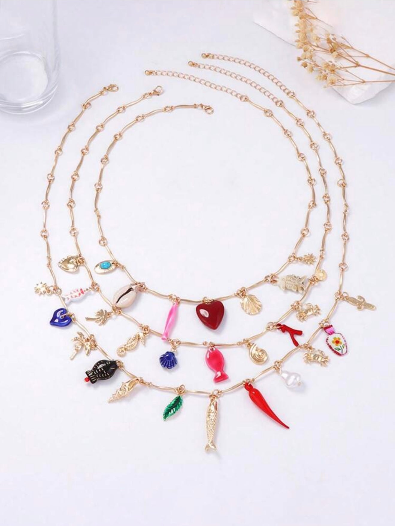 BOHEMIAN MULTILAYER CHARM NECKLACE