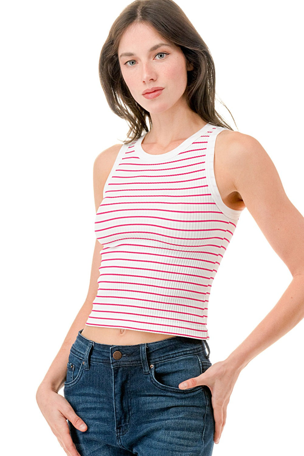 SEAMLESS STRIPE TANK TOP