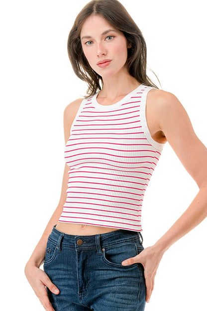 SEAMLESS STRIPE TANK TOP